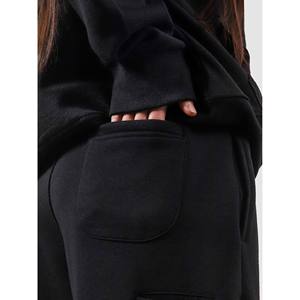 Sweat-shirt utilitaire noir respirant en tissu tricoté style décontracté - Product Image 6