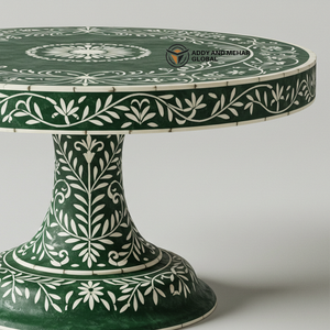 ขาตั้งเค้กฝังกระดูกสีเขียวของช่างฝีมือสำหรับตกแต่งบ้านสมัยใหม่ - Product Image 5
