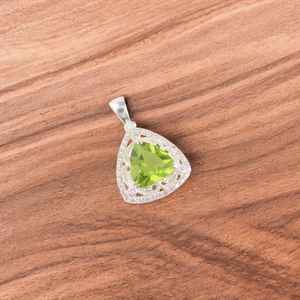 Collier en alliage de cuivre plaqué or fait à la main, pendentif en argent sterling 925, bijoux en CZ, cadeau pour femme, mariée - Product Image 2