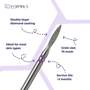 Diamond <b>Nail</b> <b>Tool</b> Sharp Flame 1.8mm Violet PRO Cuticle Drill Bit - Product Image 2