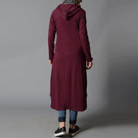 Ropa Deportiva de Invierno Larga y Modestas para Mujeres Musulmanas, Talla Grande, Bordada, con Capucha, 100% Algodón, Ecológica y de Secado Rápido
