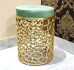 Antique Design Aluminum Mesh Round <b>Stool</b> Gold Plated <b>For</b> Home Living Room Decor Metal Furniture <b>Stools</b> & Ottomans - Product Image 6