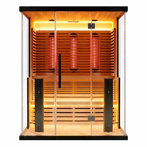 Sauna Infrarroja Moderna para 2-3 Personas, Madera Sólida, Calefacción Eléctrica, Panel de Control Computarizado, Uso Doméstico + Envío Gratis - Product Image 1