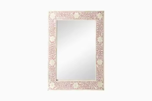 Crecnset Crafts' Lujoso espejo de pared de diseño moderno hecho a mano Buena calidad Incrustaciones de hueso natural Marco decorativo personalizado - Product Image 5