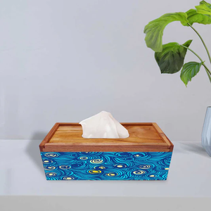<b>Wood</b> Tissue Box Handicrafts Wooden Tissue Box Living Room Paper Box <b>Desktop</b> Decorative Item Wholesale Price - Product Image 1