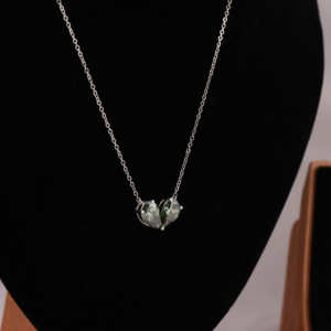 จี้เพชรรูปลูกแพร์สีเขียวทันสมัยพร้อมชุบทองสำหรับผู้หญิงเหมาะสำหรับใส่ในทุกโอกาสออกแบบ18kt ได้ตามต้องการ - Product Image 4