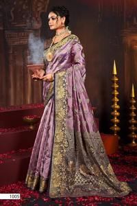 Colección de Saris de Organza para Bodas al por Mayor, Ropa Étnica Ligera y Lujosa con Diseños Elegantes y Detalles Ricos - Product Image 6