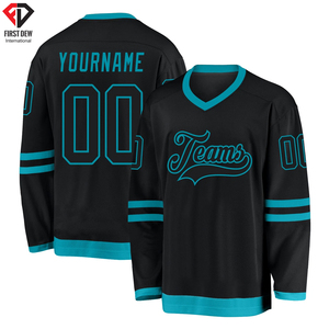 Maillot de Hockey sur glace confortable pour hommes, manches longues, tissu 100% Polyester, haute qualité, col en V, nouvelle collection - Product Image 4