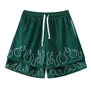 Shorts en toile à taille mi-haute, confortables, doux, faciles à porter, logo personnalisé, été, hommes, fitness professionnel, respirant, vente en gros - Product Image 5