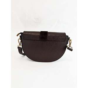 Sac bandoulière structuré en cuir suédé Dollaro véritable AP IDEA MODA, motif géométrique, détail chaîne - Style Normcore/Minimaliste - Product Image 4