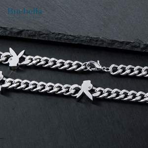 Hot Sale 14K Gold & 925 <b>Silver</b> Plated 8mm Moissanite Bunny Heads Cuban Chain for <b>Men</b> Stylish <b>Men's</b> <b>Necklaces</b> - Product Image 5