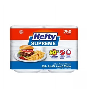 <span class=keywords><strong>Hefty</strong></span> Supreme <span class=keywords><strong>Foam</strong></span> <span class=keywords><strong>Plates</strong></span>, 8 7/8 ", resistente ao corte, durável, 250 Contagem, descartável para uso diário - Product Image 1