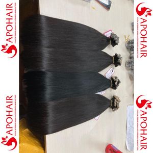 Extensiones de cabello humano remy Virgen sin procesar, de alta calidad, color natural, línea recta, sedosa - Product Image 4