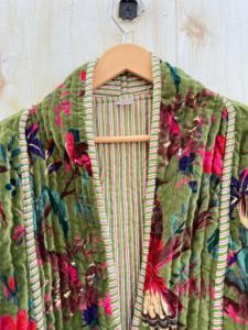 เสื้อแจ็กเก็ตผ้ากำมะหยี่ Boho สำหรับผู้หญิงเสื้อคลุมฤดูหนาวผ้าคอตตอนพิมพ์ลายบล็อกทำด้วยมือน้ำหนักเบามีสไตล์ - Product Image 5