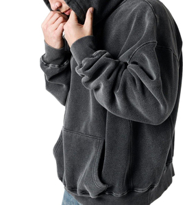 เสื้อมีฮู้ดฮิปฮอปของผู้ชายเสื้อสเวตเชิ้ตซักกรดเสื้อมีฮู้ดแนวสตรีทสูงเสื้อมี800วินเทจแบบปรับแต่ง2024 - Product Image 6