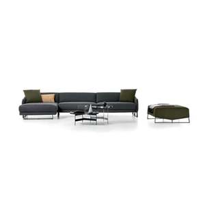 Asolo Minimalist Fabric <b>Sofa</b> Sectional Living Room Furniture Set with Wood <b>Legs</b> <b>for</b> Home or Hotel-Customizable - Product Image 4