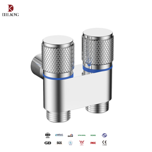 Toilette à main 1 entrée/2 sortie G1/2 Double contrôle Robinet de machine à laver Pulvérisateur à main Valve <span class=keywords><strong>d</strong></span>'<span class=keywords><strong>angle</strong></span> <span class=keywords><strong>pour</strong></span> salle de bain Bidet - Product Image 1