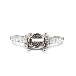 Hong Kong Livraison Rapide Design Personnalisé Classique Or Blanc Massif 18 carats Diamant Véritable Bague d'Éternité Semi-Montée pour Fiançailles, Mariage et Fêtes - Product Image 1