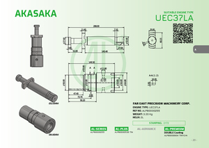 Ensemble piston et cylindre de pompe à carburant pour moteur diesel marin AKASAKA UEC37LA MITSUBISHI UEC37LA UEC37H UEC37L - Product Image 6