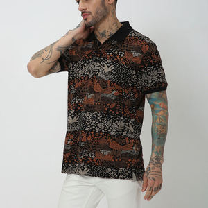 Polo décontracté à la mode pour hommes, broderie imprimée par sublimation, chemises décontractées respirantes multicolores - Product Image 4