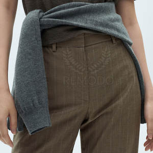 Pantalones de Moda para Mujer, Ajustados, Acampanados, Cintura Elástica, Frente Plano, Elásticos, Cómodos, Pierna Ancha para Uso Diario - Product Image 3