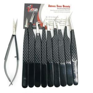 Pinzas para Extensión de Pestañas de 90 Grados, Diseño Delgado, Logotipo Personalizado, Profesional, Negras, Sostenibles, de Acero Inoxidable, Puntiagudas - Product Image 4