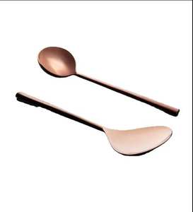 Juego de Cubiertos Ecológicos de Latón Pulido Espejado y Acero Inoxidable, Incluye Cuchara para Sopa y Arroz, Ideal para Regalos - Product Image 6