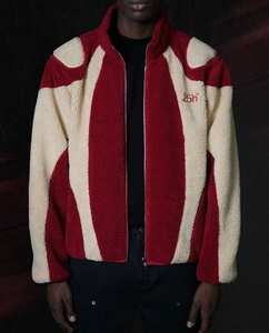 OEM personnalisé logo couleur bloc épais col montant hommes veste sherpa culture personnalisée teddy polaire homme veste homme - Product Image 3