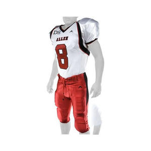 Uniforme de football américain sur mesure de haute qualité respirant évacuant l'humidité séchage rapide grande taille imprimé court été - Product Image 1