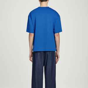 220g personalizado pesado grueso algodón hombres cuello alto Regular Fit cuello redondo negro hombro caído camiseta transpirable de secado rápido - Product Image 5