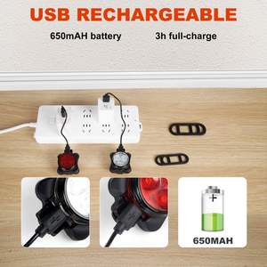 Lampes de sécurité polyvalentes rechargeables par USB, étanches IPX4, à commande tactile 4 modes, pour la course nocturne et les chaussures - Product Image 2