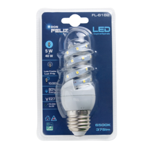 Ampoule en forme de spirale de maïs, cristal, E27, grande base, blanc/cool 6500K, 5W-15W, usage résidentiel, Don Feliz - Product Image 2