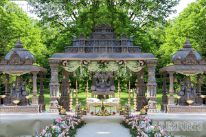Décoration de Mandap de mariage traditionnel du temple de Tirupati – Achetez un ensemble de Mandap Manavarai personnalisé de style traditionnel sud-indien – Vente à New York - Product Image 5