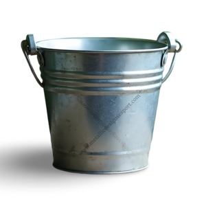 Galvanized Metal Bucket with Sturdy Design Textured <b>Base</b> for Garden Storage Planters or <b>Beverage</b> Cooling Dual Handles - Product Image 2