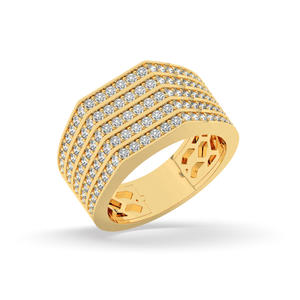 แหวนแต่งงานผู้ชายแบบฮิปฮอปประดับเพชรแหวนทองขาว18K สำหรับงานแต่งงาน - Product Image 3