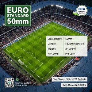 Césped Artificial Profesional Duradero al por Mayor para Relleno de Campos de Fútbol Europeos, Estadios de Fútbol 5 y Áreas Deportivas, Alfombra de 5 cm en Color Verde - Product Image 1