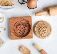 Moule à biscuits en bois couronne conception biscuit timbre pâtisserie presse gaufrage outil cuisson Cutter traditionnel beurre sucre moule