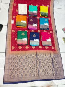 Sari de nailon tradicional moderno encantador con sensación ligera y ventosa fácil de cubrir para fiestas Diwali Proms - Product Image 3