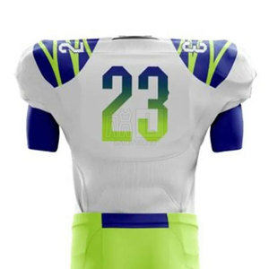 Meilleur uniforme de football américain personnalisé du fabricant avec nom d'équipe respirant à manches courtes sur l'uniforme - Product Image 3