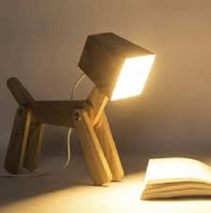 GM IMPEX 1/6 Scale Creative Lampes de table LED en bois Design moderne avec joli contrôle tactile Réglage à trois vitesses Décoration pour chien - Product Image 6