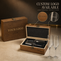 Ensemble de flûtes à champagne personnalisées avec logo personnalisé, verres à champagne avec boîte cadeau en bois, cadeau de mariage, cadeau d'anniversaire