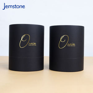 Emballage en boîte cylindrique, conteneur d'arôme recyclable, pot à bougie avec couvercle, diffuseur de bougie luxueux, tube en carton noir - Product Image 4