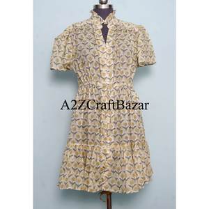 Nouvelle arrivée : Magnifique robe midi en coton écologique, imprimée à la main, idéale pour les mariages indiens, tenue décontractée d'été ou de plage, longue et naturelle. - Product Image 3