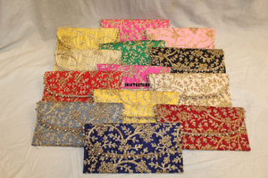 Bolso de mano/monedero/bolsas para mujer, regalos de devolución de recuerdo de boda para invitados, trabajo de Patti hecho a mano, favores de boda indios a granel - Product Image 2