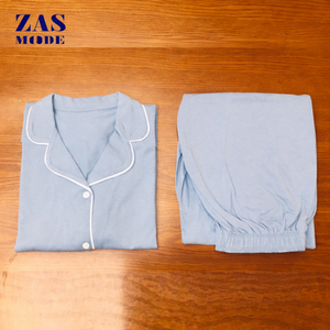 Nouvelle Robe de Nuit Longue en Microfibre de Bambou à Motifs, Taille Élastique Respirante pour Femmes Grandes Tailles, avec Passepoil Contrastant - Product Image 2