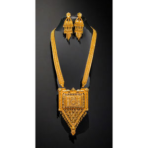 Antique Style <b>Necklace</b> Earrings <b>Set</b> with 22K Gold Plated Handmade <b>Necklace</b> Earrings <b>Set</b> For <b>Bridal</b> Wear Jewelry - Product Image 1