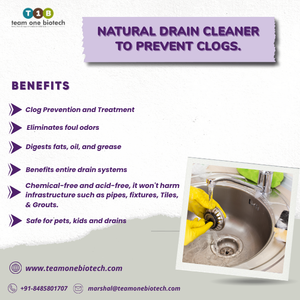 T1B Drain O Zyme <b>enzyme</b> drain <b>cleaner</b> for grease, odor control and clog prevention in sink drains - Product Image 3