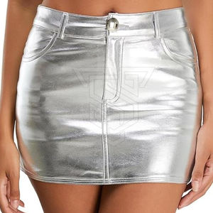 Meilleur Prix Jupe en Cuir Décontractée pour Femme avec Taille Élastique, Douce et Ample, Meilleure Vente, Taille Naturelle - Product Image 3