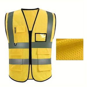 Gilet de sécurité imperméable réfléchissant en polyester de haute qualité nouveauté vêtements de travail pour la sécurité fluorescente haute visibilité toute l'année - Product Image 1