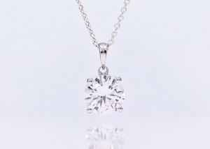 0.25 carat coupe ronde E-F/VVS-VS laboratoire cultivé diamant Prong Set Solitaire pendentif chaîne 18 pouces plaqué or femmes - Product Image 4